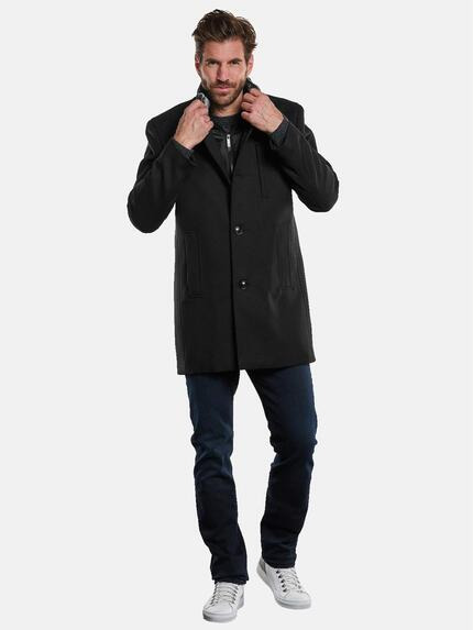 ENGBERS GERMANY Herren Mantel mit Inlet Schwarz 33586 ENGBERS GERMANY Herren Mantel mit Inlet Schwarz 33586