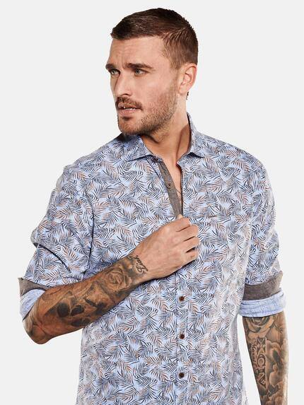 emilio adani Herren Langarm-Hemd gemustert Blau 34959 emilio adani Herren Langarm-Hemd gemustert Blau 34959