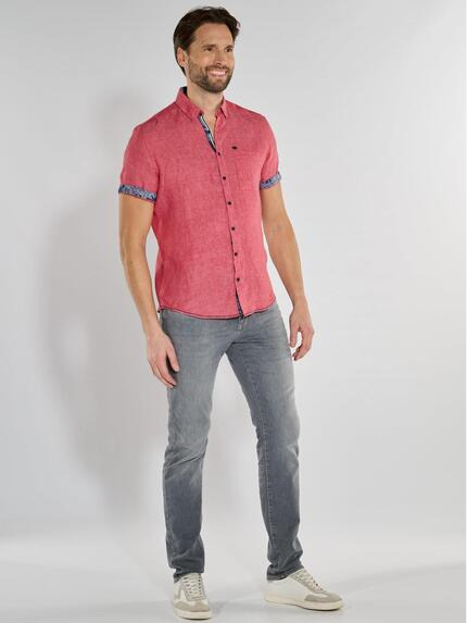 engbers Herren Kurzarm-Hemd aus Leinen Rot 36630 engbers Herren Kurzarm-Hemd aus Leinen Rot 36630