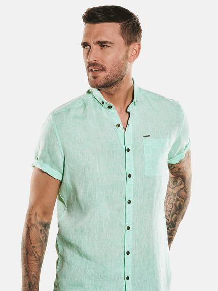 emilio adani Herren Kurzarm-Hemd uni Grün 35050 emilio adani Herren Kurzarm-Hemd uni Grün 35050