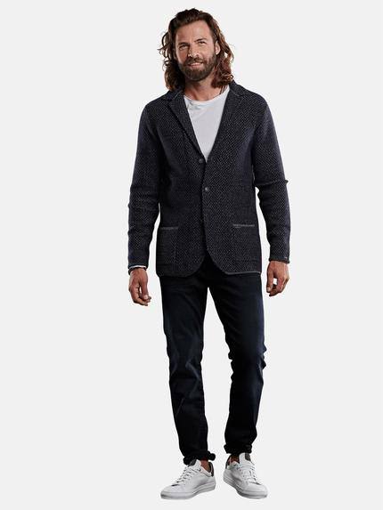 emilio adani Herren Softes struktur-Stricksakko Blau 28922 emilio adani Herren Softes struktur-Stricksakko Blau 28922