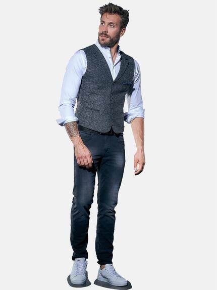 emilio adani Herren Gefütterte Sakkoweste Anthrazit 30786