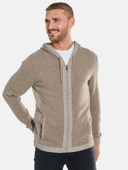 emilio adani Strickjacke mit Kapuze Beige