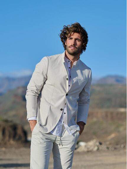 emilio adani Freizeit-Sakko slim fit Naturweiss