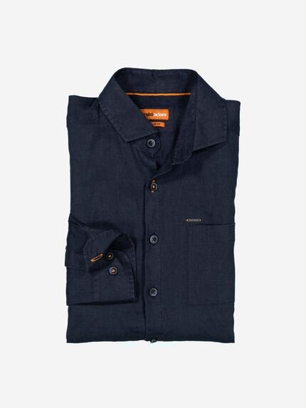 emilio adani Herren Langarm-Hemd aus Leinen Blau 36691 emilio adani Herren Langarm-Hemd aus Leinen Blau 36691