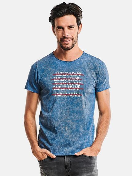 emilio adani Rundhals T-Shirt Marineblau