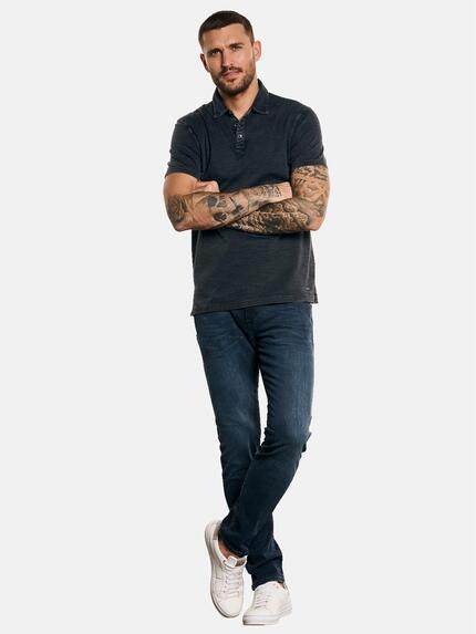 emilio adani Herren Polo-Shirt strukturiert Grau 33017 emilio adani Herren Polo-Shirt strukturiert Grau 33017