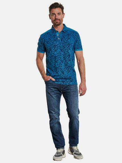 engbers Herren Polo-Shirt gemustert Brilliantblau 32711