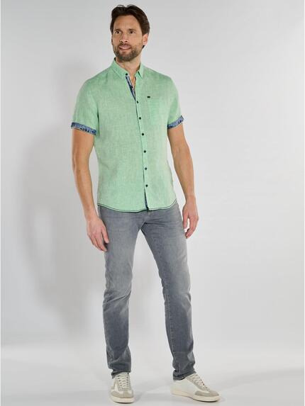 engbers Herren Kurzarm-Hemd aus Leinen Gruen 36629 engbers Herren Kurzarm-Hemd aus Leinen Gruen 36629