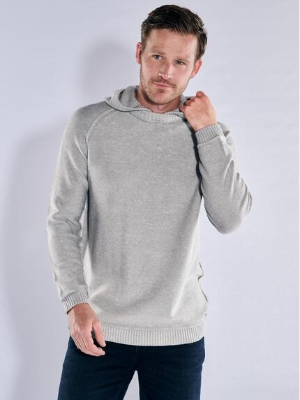 engbers Pullover mit Kapuze Silbergrau