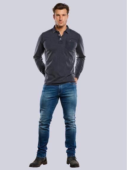 engbers Herren Langarm-Shirt mit Polokragen Grau 33767 engbers Herren Langarm-Shirt mit Polokragen Grau 33767