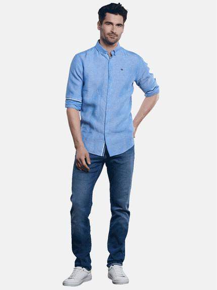 engbers Herren Hemd uni Blau 32218 engbers Herren Hemd uni Blau 32218