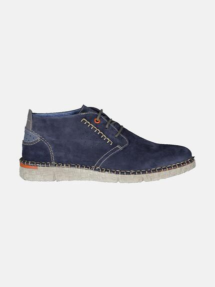 engbers Boots aus Verloursleder Marineblau