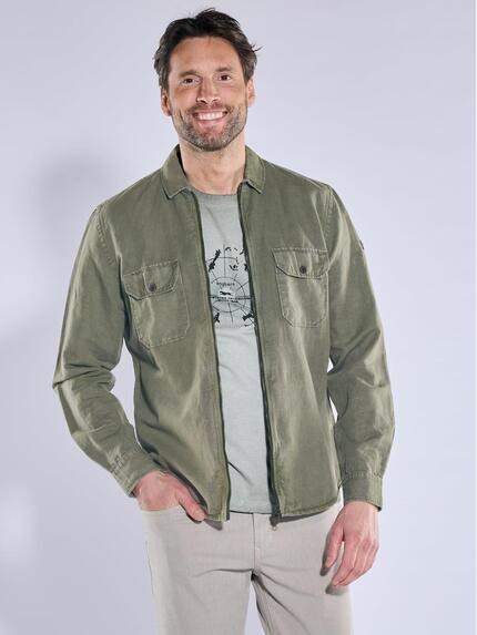 engbers Herren Overshirt in Halbleinen-Qualität Oliv 38661 engbers Herren Overshirt in Halbleinen-Qualität Oliv 38661
