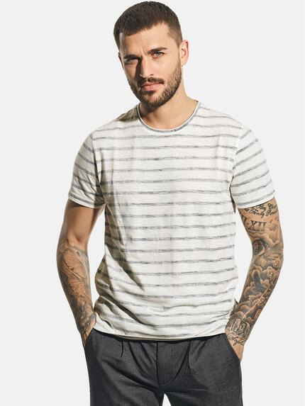 emilio adani Rundhals T-Shirt Naturweiss