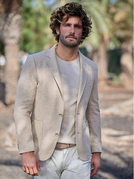 emilio adani Herren Freizeit-Sakko slim fit Beige 38419