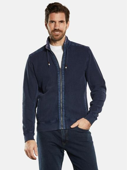 engbers Sweatjacke mit Stehkragen Saphirblau