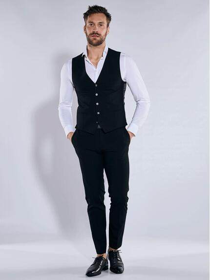 emilio adani Herren Anzug-Weste slim fit Schwarz 39269 emilio adani Herren Anzug-Weste slim fit Schwarz 39269