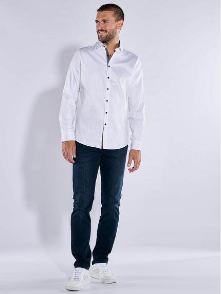 emilio adani Herren Langarm-Hemd "My Favorite" Reinweiss 34059