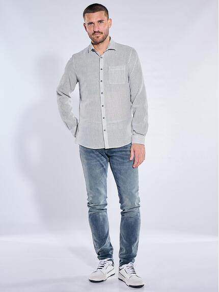 emilio adani Herren Hemd gemustert Brilliantblau 40952