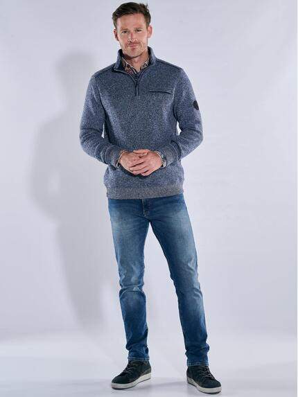 engbers Herren Sweatshirt mit Stehkragen Mittelblau 39531