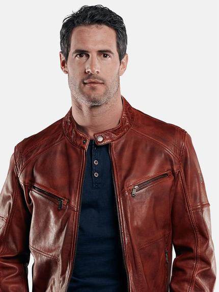 engbers Herren Bikerjacke rustikal gefärbt Rot 29087 engbers Herren Bikerjacke rustikal gefärbt Rot 29087