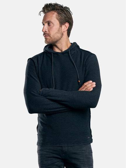emilio adani Langarmshirt mit lässiger Kapuze Schwarz