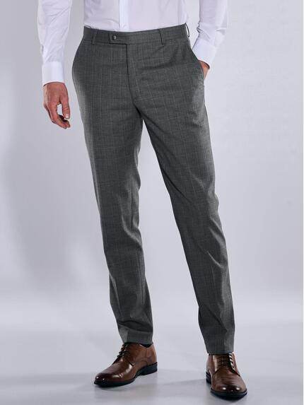 emilio adani Herren Anzug-Hose kariert Grau 37645