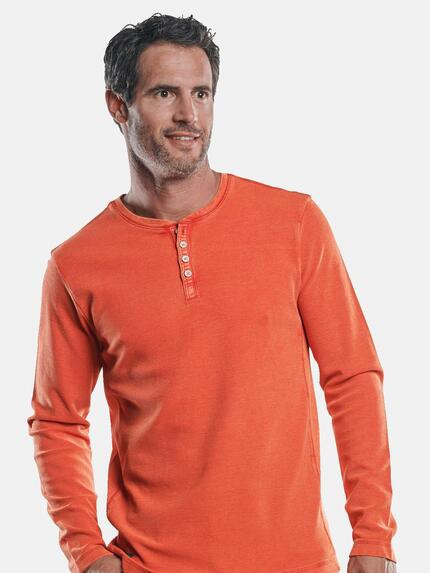 engbers Herren Strukturiertes Henley Shirt Reinorange 30279 engbers Herren Strukturiertes Henley Shirt Reinorange 30279