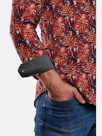 engbers Herren Langarm-Hemd mit floralem Print Dunkelorange 32278 engbers Herren Langarm-Hemd mit floralem Print Dunkelorange 32278