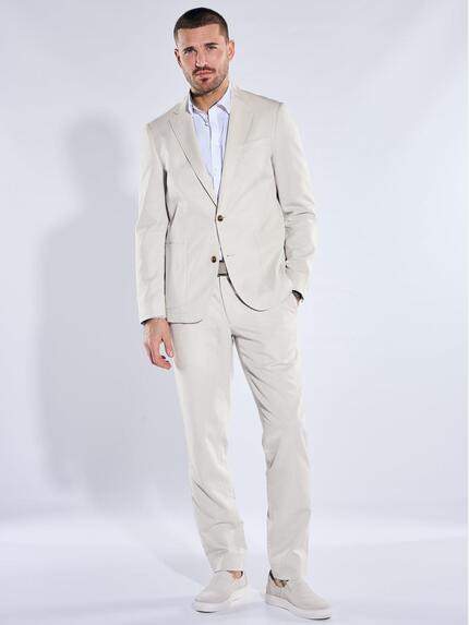 emilio adani Herren Anzug-Sakko aus Leinenmischqualität Naturweiss 40368