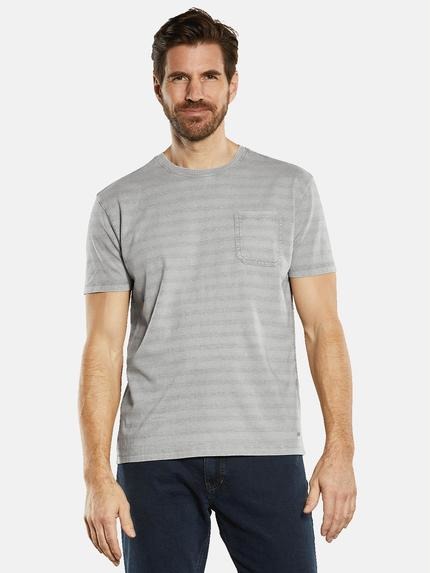 engbers T-Shirt gestreift Silbergrau