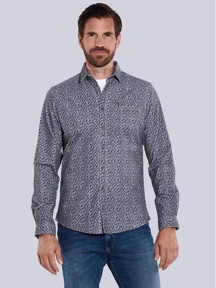 engbers Herren Langarm-Hemd aus Babycord Grau 35539