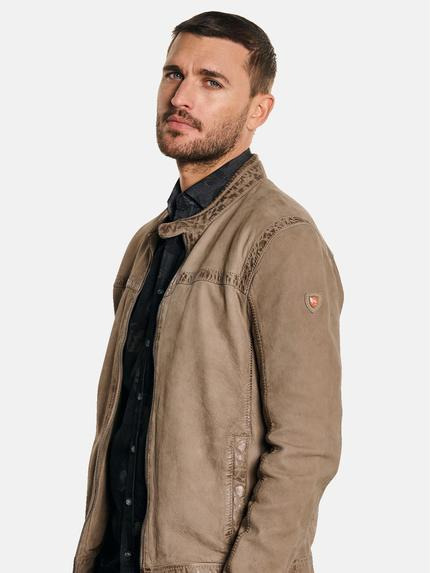 emilio adani Herren Lederjacke aus Nubukleder Beige 32974 emilio adani Herren Lederjacke aus Nubukleder Beige 32974