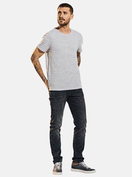 emilio adani Herren Streifenshirt Weiß 31630