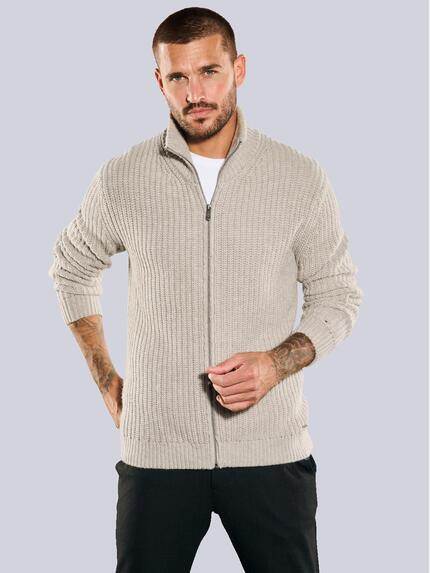 emilio adani Strickjacke mit Stehkragen Sand