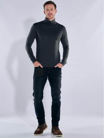 engbers Herren Langarmshirt mit Rollkragen Schwarz 39686 engbers Herren Langarmshirt mit Rollkragen Schwarz 39686