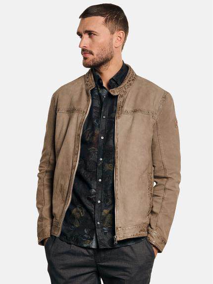 emilio adani Lederjacke aus Nubukleder Sand