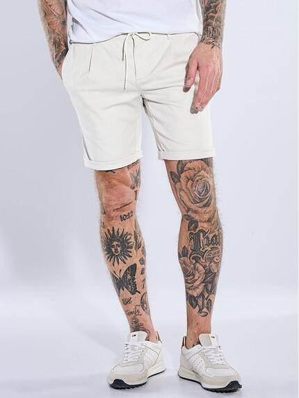 emilio adani Herren Bermuda-Chino mit Tunnelzug Hellgrau 40361