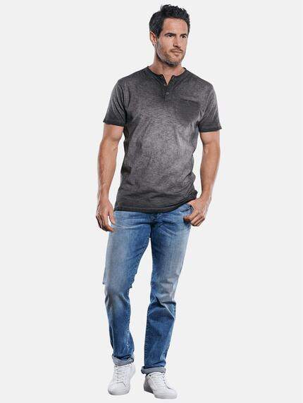 engbers Herren Lässiges Henley T-Shirt in außergewöhnlicher Optik Grau 29874 engbers Herren Lässiges Henley T-Shirt in außergewöhnlicher Optik Grau 29874