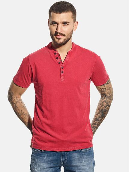 emilio adani Henley Shirt Feuerrot
