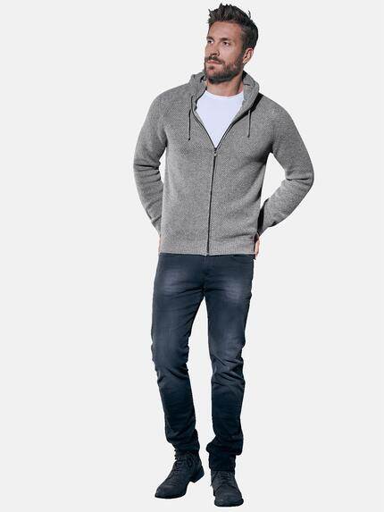 emilio adani Herren Weiche Strickjacke mit Kapuze Grau 31153 emilio adani Herren Weiche Strickjacke mit Kapuze Grau 31153
