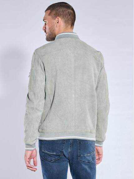 emilio adani Herren Lederjacke Hellgruen 40002