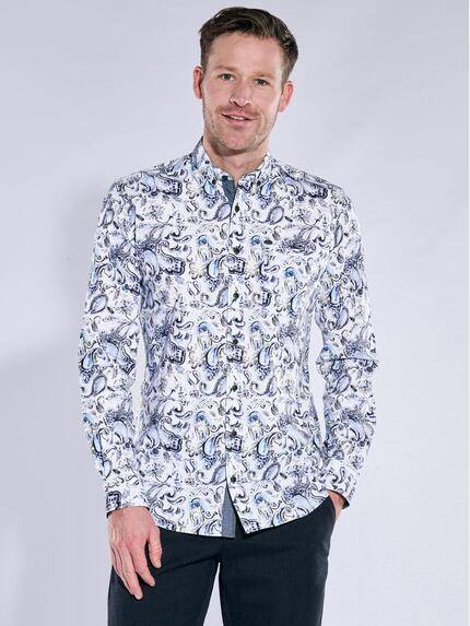 engbers Herren Langarm-Hemd gemustert Brilliantblau 38109 engbers Herren Langarm-Hemd gemustert Brilliantblau 38109