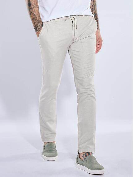 emilio adani Herren Chino mit Leinen-Anteil Beige 40736