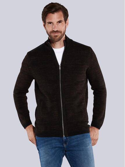 engbers Cardigan uni Schwarzbraun