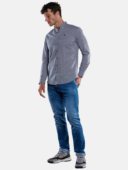 engbers Herren Langarm-Hemd gemustert Marineblau 33055 engbers Herren Langarm-Hemd gemustert Marineblau 33055