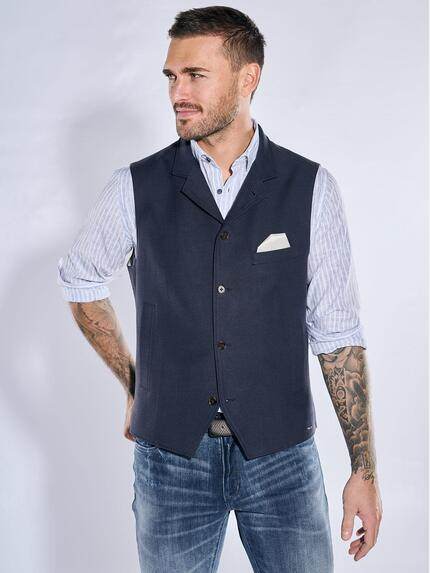 emilio adani Herren Sakko-Weste slim fit Blau 38234