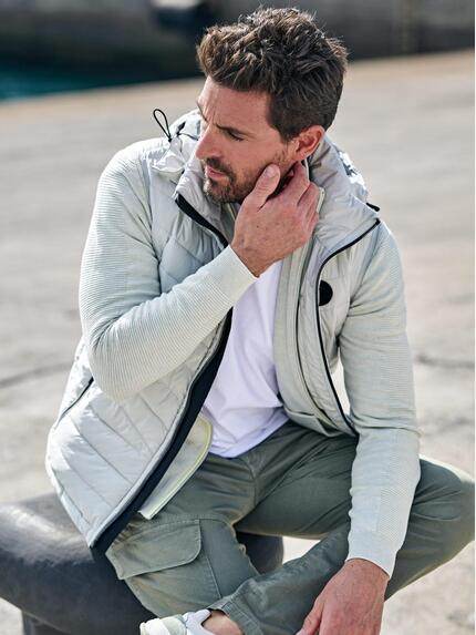 engbers Herren Weste mit abnehmbarer Kapuze Naturweiss 38374 engbers Herren Weste mit abnehmbarer Kapuze Naturweiss 38374