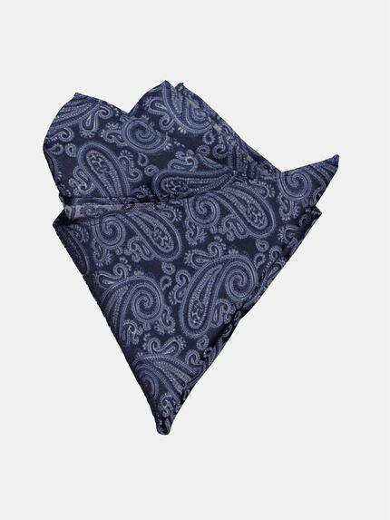 engbers Einstecktuch mit Paisley-Muster Saphirblau